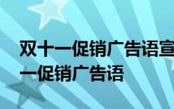 双十一促销广告语宣传语经典用语大全 双十一促销广告语