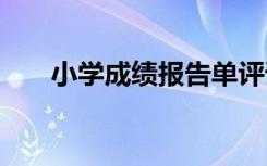 小学成绩报告单评语 成绩报告单评语