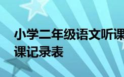 小学二年级语文听课记录模板 二年级语文听课记录表