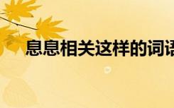 息息相关这样的词语 息息相关的同义词