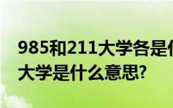 985和211大学各是什么意思 985大学和211大学是什么意思?