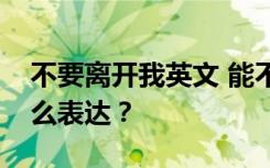 不要离开我英文 能不能不要离开我用英文怎么表达？