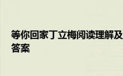 等你回家丁立梅阅读理解及答案 《等你回家 丁立梅》阅读答案