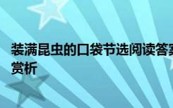 装满昆虫的口袋节选阅读答案 《装满昆虫的口袋》课文片断赏析