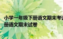 小学一年级下册语文期末考试试卷及答案 语文小学一年级下册语文期末试卷