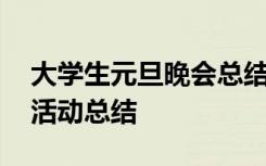 大学生元旦晚会总结报告 大学元旦晚会优秀活动总结