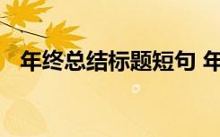 年终总结标题短句 年终总结标题典型句子