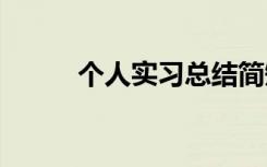 个人实习总结简短 个人实习总结