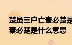 楚虽三户亡秦必楚是什么意思? 楚虽三户 亡秦必楚是什么意思