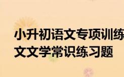 小升初语文专项训练文学常识积累 小升初语文文学常识练习题