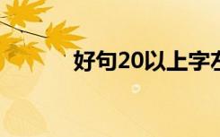 好句20以上字左右 好句子左右