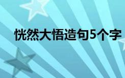 恍然大悟造句5个字 用成语恍然大悟造句