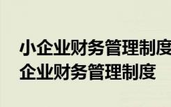 小企业财务管理制度的内容有哪些问答网 小企业财务管理制度