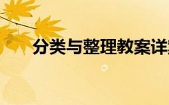 分类与整理教案详案 分类与整理教案