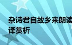 杂诗君自故乡来朗读 《杂诗君自故乡来》翻译赏析