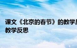 课文《北京的春节》的教学反思简短 课文《北京的春节》的教学反思