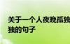 关于一个人夜晚孤独经典语录 一个人夜晚孤独的句子