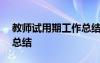 教师试用期工作总结400字 教师试用期工作总结