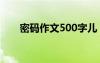 密码作文500字儿 密码老妈小学作文