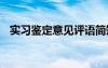 实习鉴定意见评语简短 实习鉴定意见评语