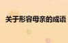 关于形容母亲的成语 形容母亲的成语65个