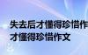 失去后才懂得珍惜作文600字作文 失去之后,才懂得珍惜作文