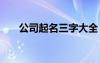 公司起名三字大全 公司起名三字经典