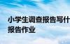 小学生调查报告写什么内容更好 小学生调查报告作业