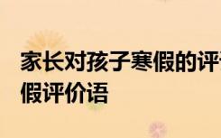 家长对孩子寒假的评语2020年 家长对孩子寒假评价语