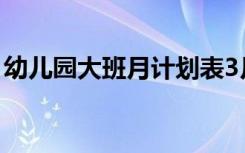 幼儿园大班月计划表3月份 幼儿园大班月计划