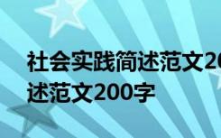 社会实践简述范文200字怎么写 社会实践简述范文200字