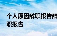 个人原因辞职报告辞职申请书 个人原因的辞职报告