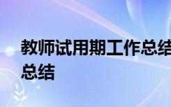 教师试用期工作总结400字 教师试用期工作总结