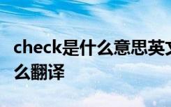 check是什么意思英文翻译 check什么意思怎么翻译