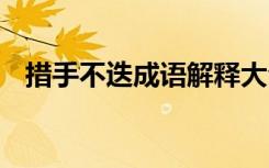 措手不迭成语解释大全 措手不迭成语解释