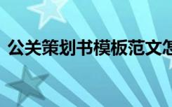 公关策划书模板范文怎么写 公关策划书模板