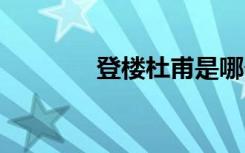 登楼杜甫是哪个楼 登楼杜甫