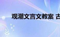 观潮文言文教案 古文《观潮》的教案