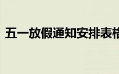 五一放假通知安排表格 五一放假通知安排表