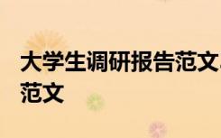 大学生调研报告范文3000字 大学生调研报告范文