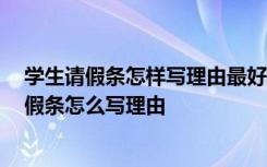 学生请假条怎样写理由最好 学生请假条的理由 学生假期请假条怎么写理由