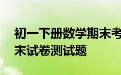 初一下册数学期末考试试卷 初一下册数学期末试卷测试题