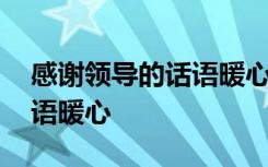 感谢领导的话语暖心简短精辟 感谢领导的话语暖心