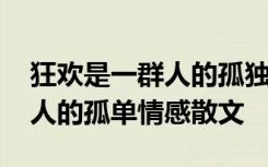 狂欢是一群人的孤独是什么意思 狂欢是一群人的孤单情感散文