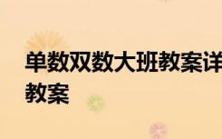 单数双数大班教案详案 《单数、双数》大班教案