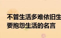 不管生活多难依旧生活的励志经典的句子 不要抱怨生活的名言