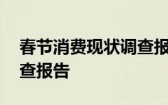 春节消费现状调查报告范文 春节消费现状调查报告