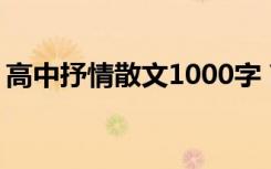 高中抒情散文1000字 高中抒情散文：存在感