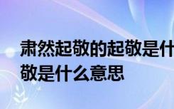 肃然起敬的起敬是什么意思啊 肃然起敬的起敬是什么意思