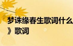 梦诛缘春生歌词什么意思 戚薇《梦诛缘 春生》歌词